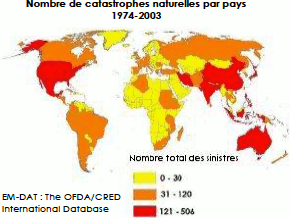 carte catastrophes naturelles