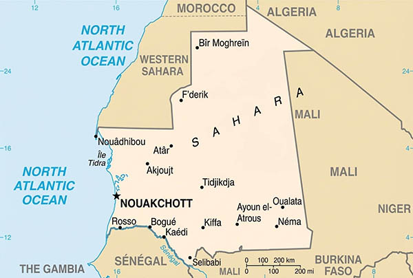 Mauritanie carte
