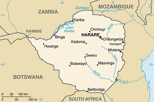 Zimbabwe map